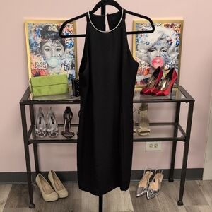 Vintage Chic Black Backless Dress